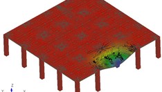 Model obliczeniowy po usunięciu słupa